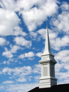 Church steeple clouds